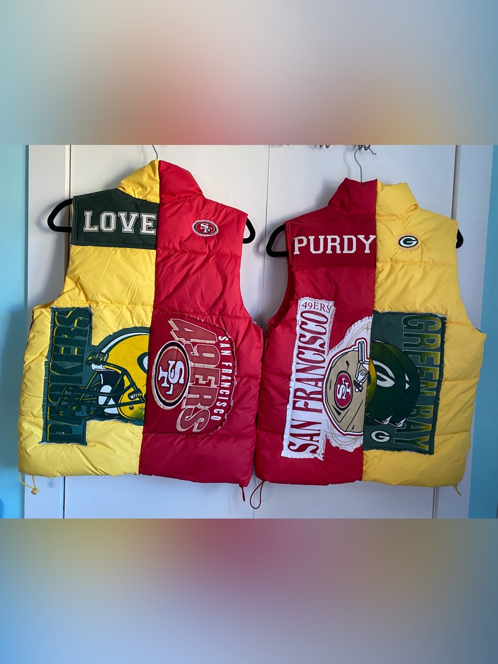 Set of 2 Custom Packers & 49ers Fan Vests